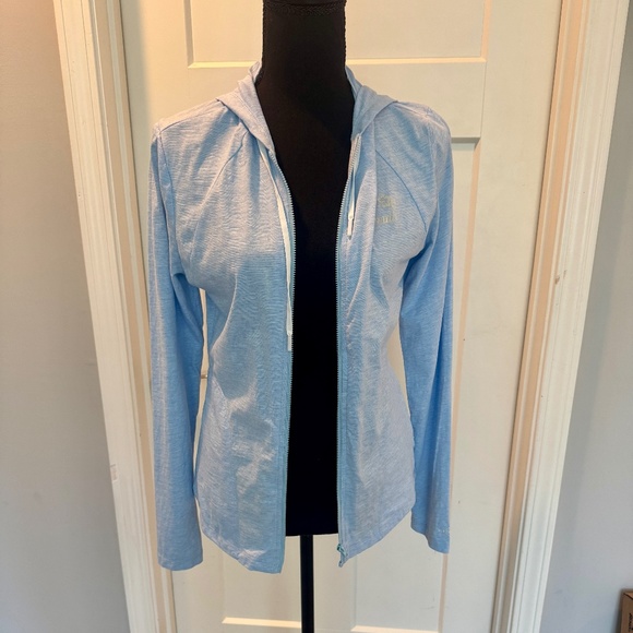 Maui Water Wear light weight zip up jacket, L, EUC, lt blue, UPF 50+, Maui logo - Picture 10 of 12